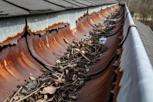 rusted gutters - Integrity 1st Roofing
